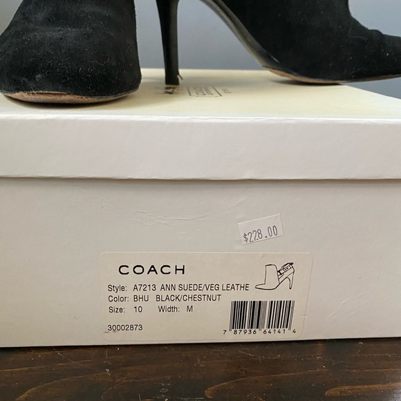 Coach Ann Suede Boots Black size 10 - Picture 5 of 5